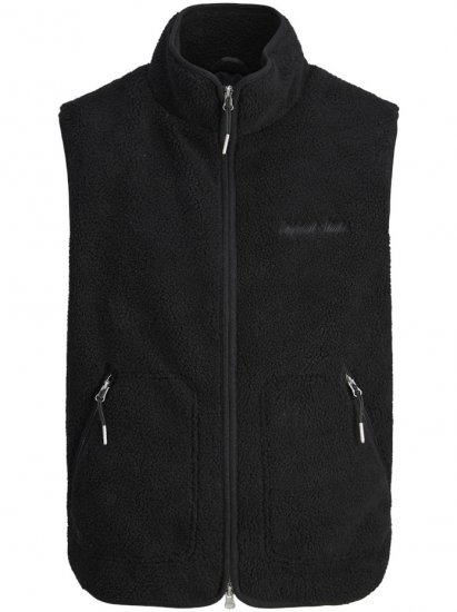 Jack & Jones Norrebro Teddy Gilet Vest Black - Gilet - Gilet in taglie grandi