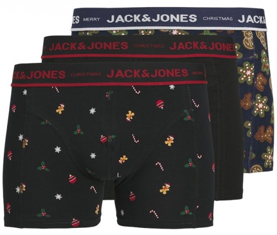 Jack & Jones Gingerbread Trunks 3-Pack Black - Intimo & costumi da bagno - Intimo Taglie Forti Uomo