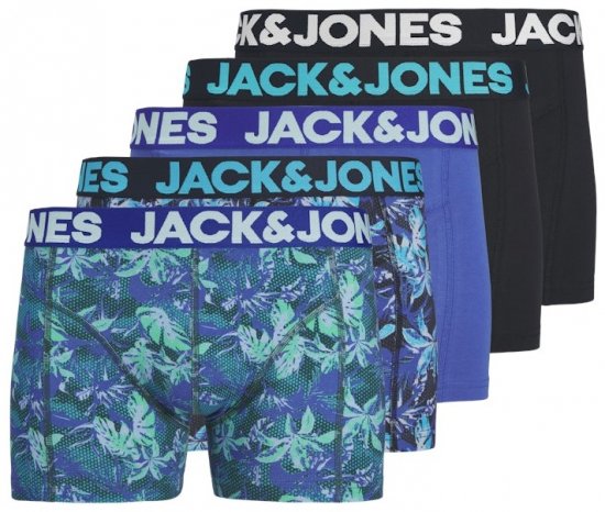  Jack & Jones Tropical Flowers Trunks 5-Pack Blue - Intimo & costumi da bagno - Intimo Taglie Forti Uomo