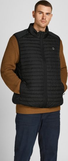 Jack & Jones MULTI BODYWARMER With COLLAR Black - Giubbotti - Giubbotti Uomo Taglie Forti
