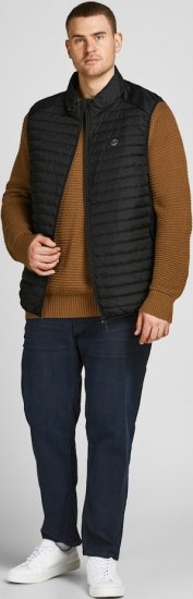 Jack & Jones MULTI BODYWARMER With COLLAR Black - Giubbotti - Giubbotti Uomo Taglie Forti