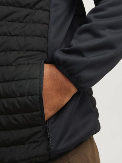 Jack & Jones MULTI QUILTED SET-IN Sleeves Jacket Black - Giubbotti - Giubbotti Uomo Taglie Forti