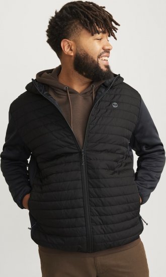 Jack & Jones MULTI QUILTED SET-IN Sleeves Jacket Black - Giubbotti - Giubbotti Uomo Taglie Forti