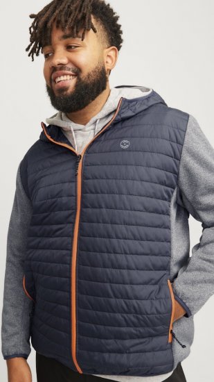 Jack & Jones MULTI QUILTED SET-IN Sleeves Jacket Grey Melange - Giubbotti - Giubbotti Uomo Taglie Forti