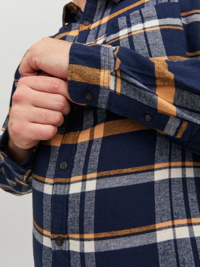 Jack & Jones JOROWEN CHECK COMFORT Shirt Navy - Camicie - Camicie Taglie Forti Uomo