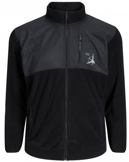 Jack & Jones JCOFILO POLARFLEECE with Zipper Black - Felpe & felpe con cappuccio - Felpe & Felpe con Cappuccio Uomo Taglie Forti