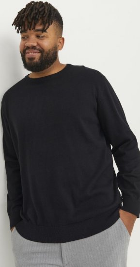 Jack & Jones BASIC Knitted Sweater Black - Felpe & felpe con cappuccio - Felpe & Felpe con Cappuccio Uomo Taglie Forti
