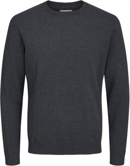 Jack & Jones BASIC Knitted Sweater Dark Grey Melange - Felpe & felpe con cappuccio - Felpe & Felpe con Cappuccio Uomo Taglie Forti