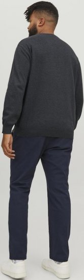 Jack & Jones BASIC Knitted Sweater Dark Grey Melange - Felpe & felpe con cappuccio - Felpe & Felpe con Cappuccio Uomo Taglie Forti