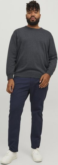 Jack & Jones BASIC Knitted Sweater Dark Grey Melange - Felpe & felpe con cappuccio - Felpe & Felpe con Cappuccio Uomo Taglie Forti