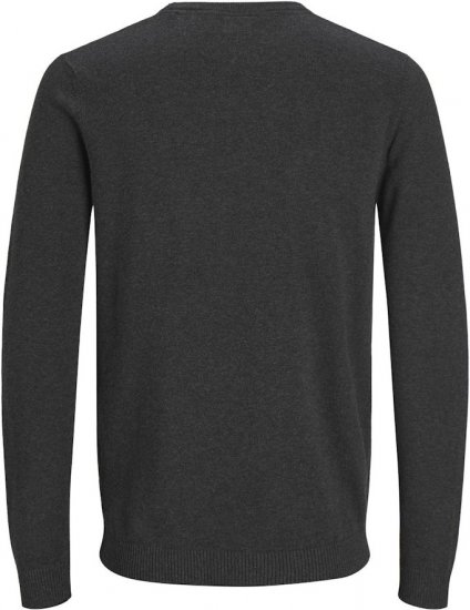 Jack & Jones BASIC Knitted Sweater Dark Grey Melange - Felpe & felpe con cappuccio - Felpe & Felpe con Cappuccio Uomo Taglie Forti