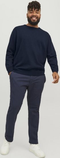 Jack & Jones BASIC Knitted Sweater Navy Blazer - Felpe & felpe con cappuccio - Felpe & Felpe con Cappuccio Uomo Taglie Forti