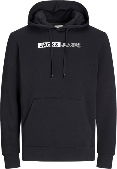 Jack & Jones CORP LOGO PLAY 5 Print Hoodie Black - Felpe & felpe con cappuccio - Felpe & Felpe con Cappuccio Uomo Taglie Forti