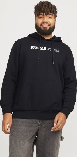Jack & Jones CORP LOGO PLAY 5 Print Hoodie Black - Felpe & felpe con cappuccio - Felpe & Felpe con Cappuccio Uomo Taglie Forti