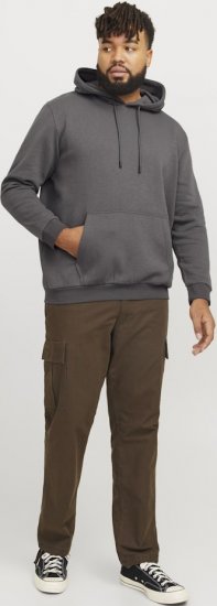 Jack & Jones BRADLEY Hoodie Grey - Felpe & felpe con cappuccio - Felpe & Felpe con Cappuccio Uomo Taglie Forti