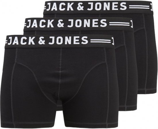 Jack & Jones SENSE Trunks 3-Pack Black - Intimo & costumi da bagno - Intimo Taglie Forti Uomo