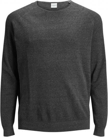 Jack & Jones HILL Knitted Sweater Dark Grey Melange - Felpe & felpe con cappuccio - Felpe & Felpe con Cappuccio Uomo Taglie Forti