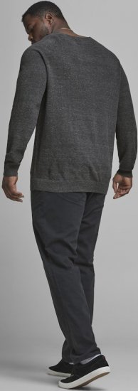 Jack & Jones HILL Knitted Sweater Dark Grey Melange - Felpe & felpe con cappuccio - Felpe & Felpe con Cappuccio Uomo Taglie Forti
