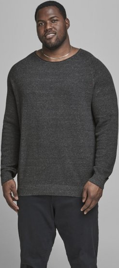 Jack & Jones HILL Knitted Sweater Dark Grey Melange - Felpe & felpe con cappuccio - Felpe & Felpe con Cappuccio Uomo Taglie Forti