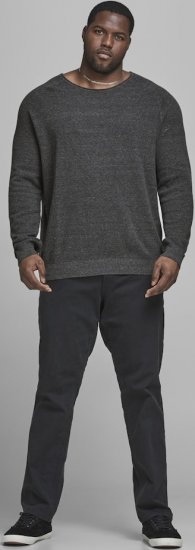 Jack & Jones HILL Knitted Sweater Dark Grey Melange - Felpe & felpe con cappuccio - Felpe & Felpe con Cappuccio Uomo Taglie Forti
