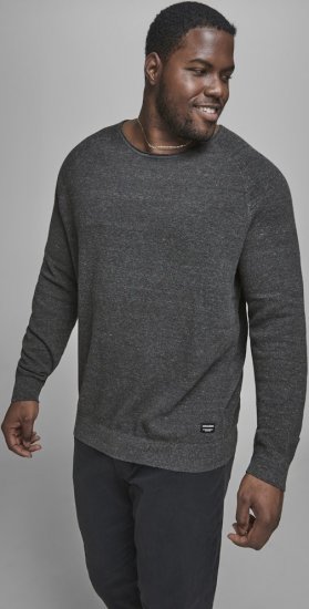 Jack & Jones HILL Knitted Sweater Dark Grey Melange - Felpe & felpe con cappuccio - Felpe & Felpe con Cappuccio Uomo Taglie Forti