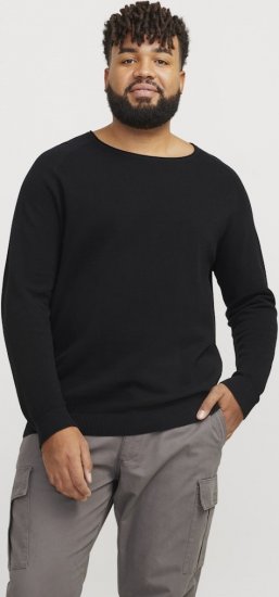 Jack & Jones HILL Knitted Sweater Black - Felpe & felpe con cappuccio - Felpe & Felpe con Cappuccio Uomo Taglie Forti