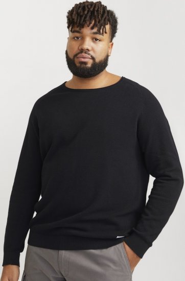 Jack & Jones HILL Knitted Sweater Black - Felpe & felpe con cappuccio - Felpe & Felpe con Cappuccio Uomo Taglie Forti