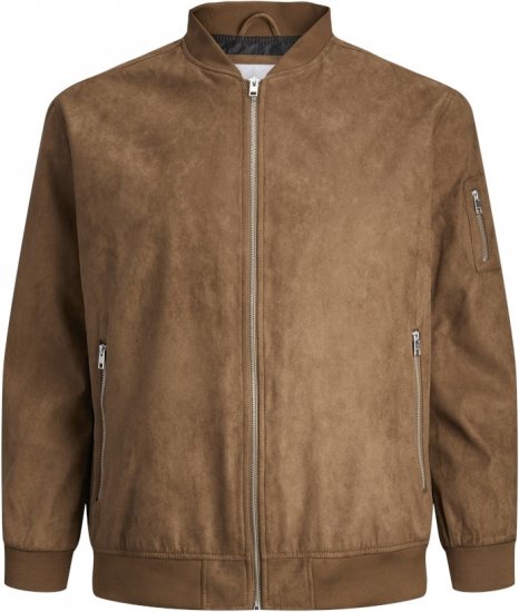 Jack & Jones ROCKY Faux Suede Bomber Jacket Brown - Giubbotti - Giubbotti Uomo Taglie Forti