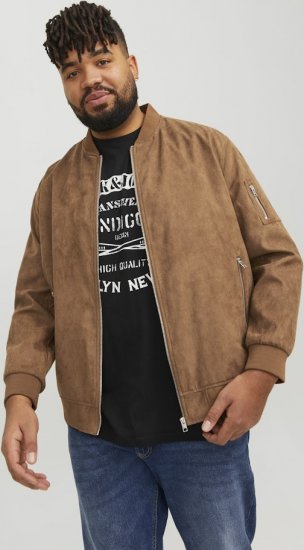 Jack & Jones ROCKY Faux Suede Bomber Jacket Brown - Giubbotti - Giubbotti Uomo Taglie Forti
