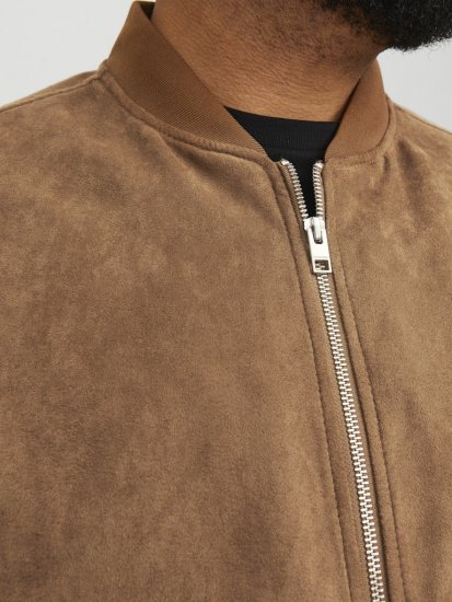 Jack & Jones ROCKY Faux Suede Bomber Jacket Brown - Giubbotti - Giubbotti Uomo Taglie Forti