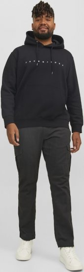 Jack & Jones STAR Hoodie Black - Felpe & felpe con cappuccio - Felpe & Felpe con Cappuccio Uomo Taglie Forti