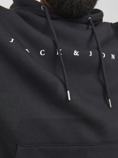 Jack & Jones STAR Hoodie Black - Felpe & felpe con cappuccio - Felpe & Felpe con Cappuccio Uomo Taglie Forti