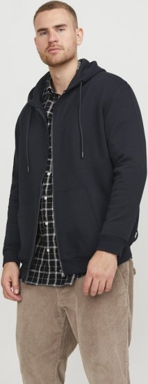 Jack & Jones BRADLEY Zip Hoodi Black - Felpe & felpe con cappuccio - Felpe & Felpe con Cappuccio Uomo Taglie Forti