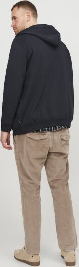 Jack & Jones BRADLEY Zip Hoodi Black - Felpe & felpe con cappuccio - Felpe & Felpe con Cappuccio Uomo Taglie Forti