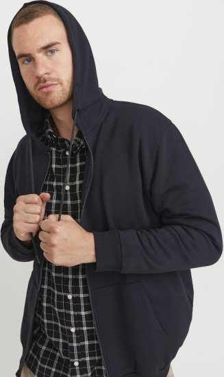 Jack & Jones BRADLEY Zip Hoodi Black - Felpe & felpe con cappuccio - Felpe & Felpe con Cappuccio Uomo Taglie Forti