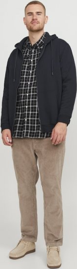 Jack & Jones BRADLEY Zip Hoodi Black - Felpe & felpe con cappuccio - Felpe & Felpe con Cappuccio Uomo Taglie Forti