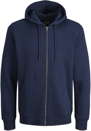Jack & Jones BRADLEY Zip Hoodie Navy Blazer - Felpe & felpe con cappuccio - Felpe & Felpe con Cappuccio Uomo Taglie Forti