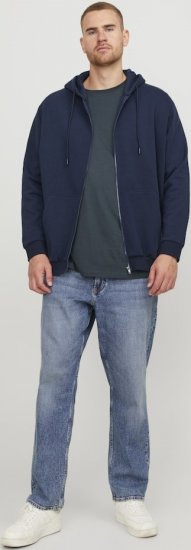 Jack & Jones BRADLEY Zip Hoodie Navy Blazer - Felpe & felpe con cappuccio - Felpe & Felpe con Cappuccio Uomo Taglie Forti
