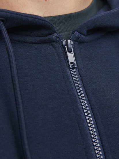 Jack & Jones BRADLEY Zip Hoodie Navy Blazer - Felpe & felpe con cappuccio - Felpe & Felpe con Cappuccio Uomo Taglie Forti