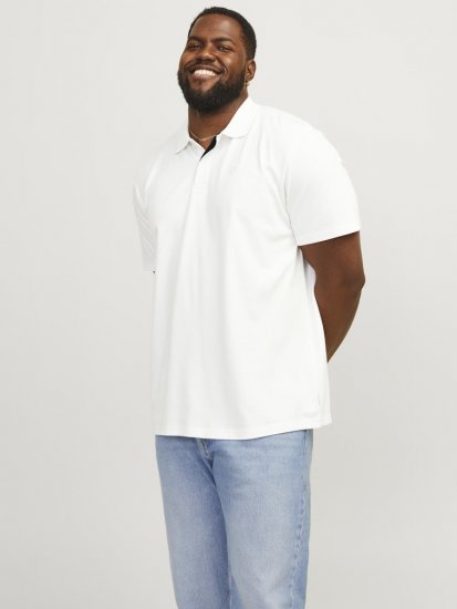 Jack & Jones Rodney Short Sleeve Polo White - Polo - Polo Uomo Taglie Forti