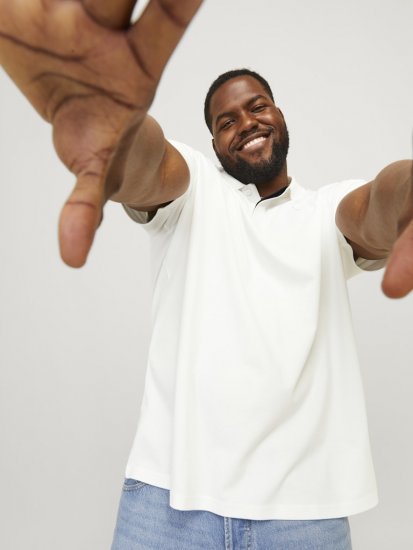 Jack & Jones Rodney Short Sleeve Polo White - Polo - Polo Uomo Taglie Forti