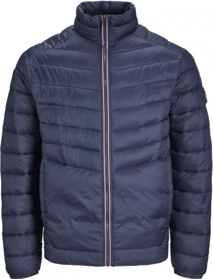 Jack & Jones SPRINT True Red Stitches Quilted Collar Jacket Navy Blazer - Giubbotti - Giubbotti Uomo Taglie Forti
