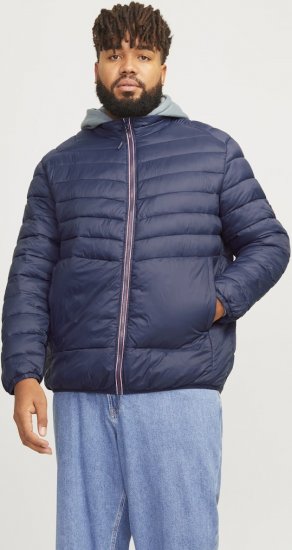 Jack & Jones SPRINT True Red Stitches Quilted Collar Jacket Navy Blazer - Giubbotti - Giubbotti Uomo Taglie Forti