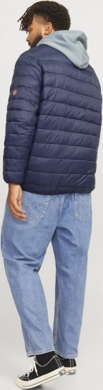 Jack & Jones SPRINT True Red Stitches Quilted Collar Jacket Navy Blazer - Giubbotti - Giubbotti Uomo Taglie Forti