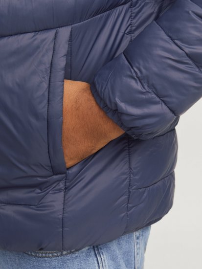 Jack & Jones SPRINT True Red Stitches Quilted Collar Jacket Navy Blazer - Giubbotti - Giubbotti Uomo Taglie Forti
