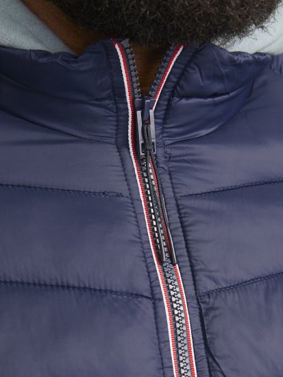 Jack & Jones SPRINT True Red Stitches Quilted Collar Jacket Navy Blazer - Giubbotti - Giubbotti Uomo Taglie Forti