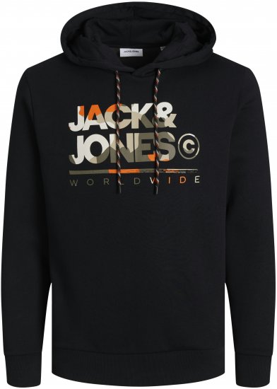 Jack & Jones JJLUKE Hoodie Black - Felpe & Felpe con cappuccio - Felpe & Felpe con Cappuccio Uomo Taglie Forti