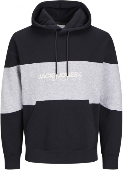 Jack & Jones LEGACY 2 Color Hoodie Black - Felpe & felpe con cappuccio - Felpe & Felpe con Cappuccio Uomo Taglie Forti