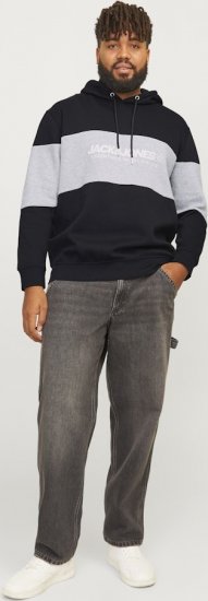 Jack & Jones LEGACY 2 Color Hoodie Black - Felpe & felpe con cappuccio - Felpe & Felpe con Cappuccio Uomo Taglie Forti