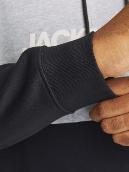 Jack & Jones LEGACY 2 Color Hoodie Black - Felpe & felpe con cappuccio - Felpe & Felpe con Cappuccio Uomo Taglie Forti